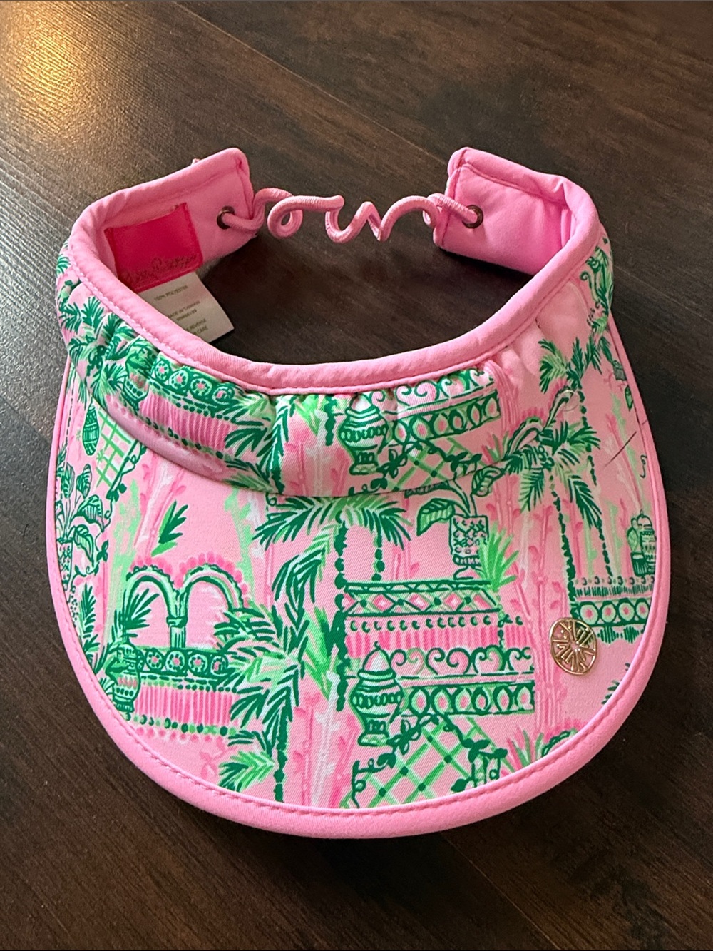Lilly Pulitzer Pink and Green Palm Print Visor